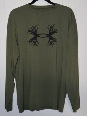 Under Armour HeatGear Long Sleeve Graphic Tee Olive (Men’s M / Fits Bigger)